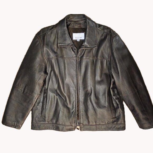 Vintage WILSONS Leather M. Julian Men's XXL Jacket Brown Quilt Lined EUC - Picture 2 of 13